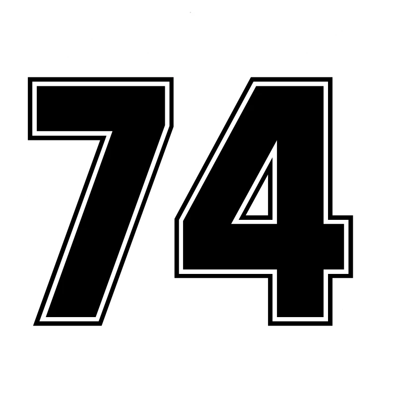 

Waterproof and sunscreen Number 74 Waterproof Vinyl Decal Car Decal on Rear Window of Motorcycle Truck Bumper,15cm*10cm