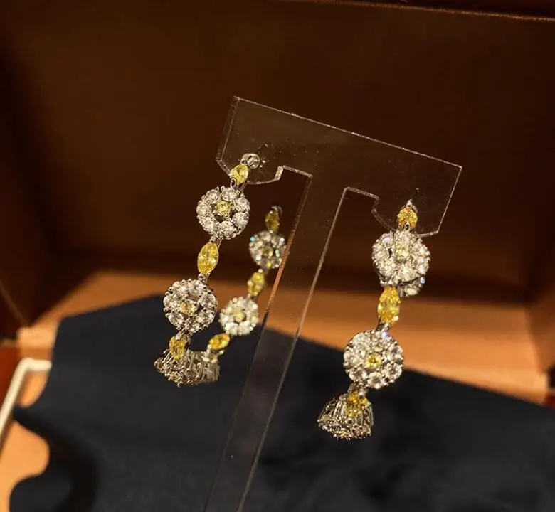 women shiny rhinestone circle earrings temperament crystal circle earrings temperament retro chic ear accessories