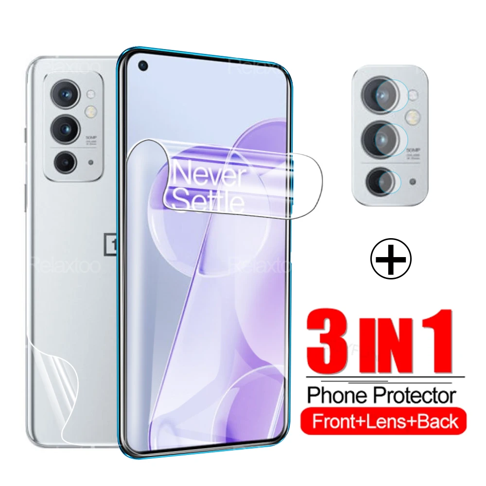 

Гидрогелевая защитная пленка 3 в 1 для Oneplus 9RT, полное покрытие, прозрачная пленка для экрана телефона, пленка для объектива камеры Oneplus 9RT 9R 9, н...
