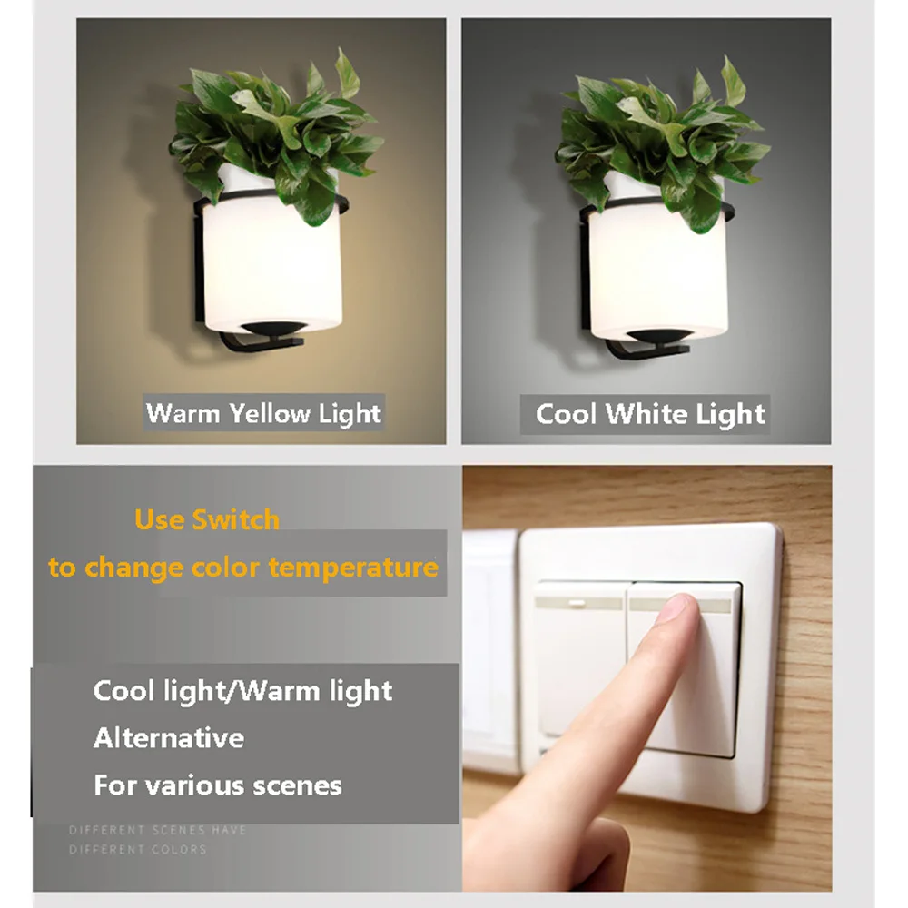 Светодиодный цветочный горшок настенная лампа креативный наружный двор