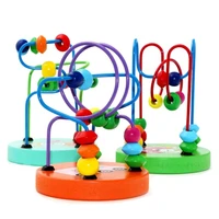 baby montessori educational math toy wooden mini circles bead wire maze roller coaster abacus puzzle toys for kids boy girl gift