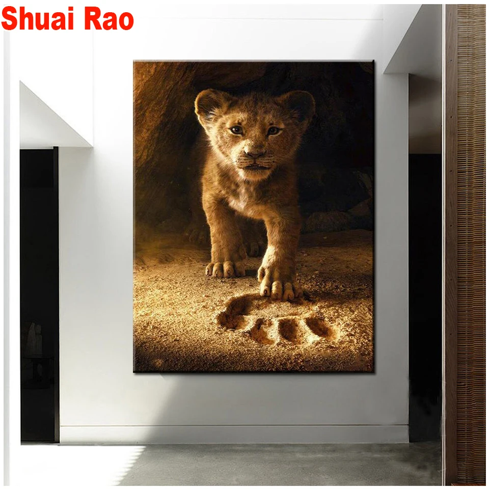 

Full Square Round Drill 5D DIY Diamond Painting Lion king 3D diamond Embroidery Cross Stitch rhinestone Mosaic Animal gift