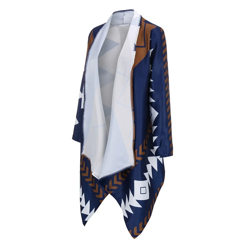 JAYCOSIN Fashion Sweater Women Winter Warm Ethnic Print Knit Cardigan Feminino Casual Loose Irregular Coat Female 1111 |