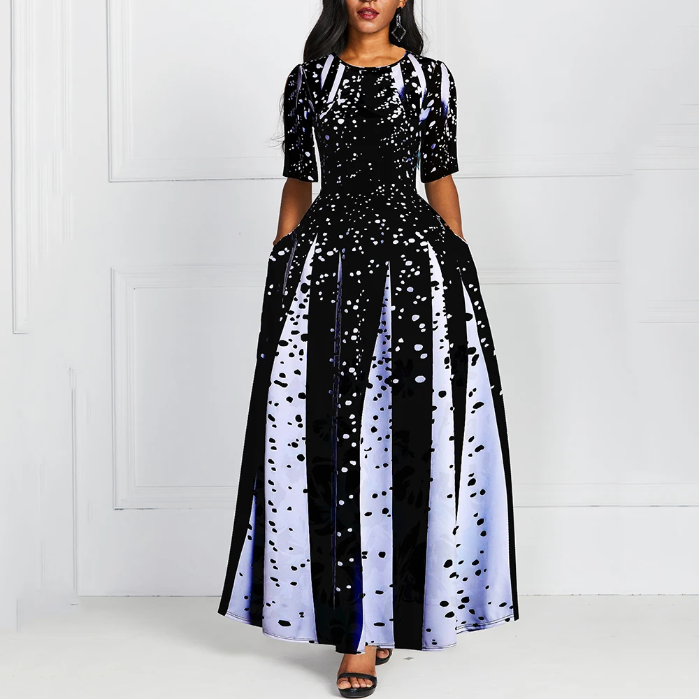 Мода 2020 женское платье в африканском стиле с принтом элегантные длинные вечерние