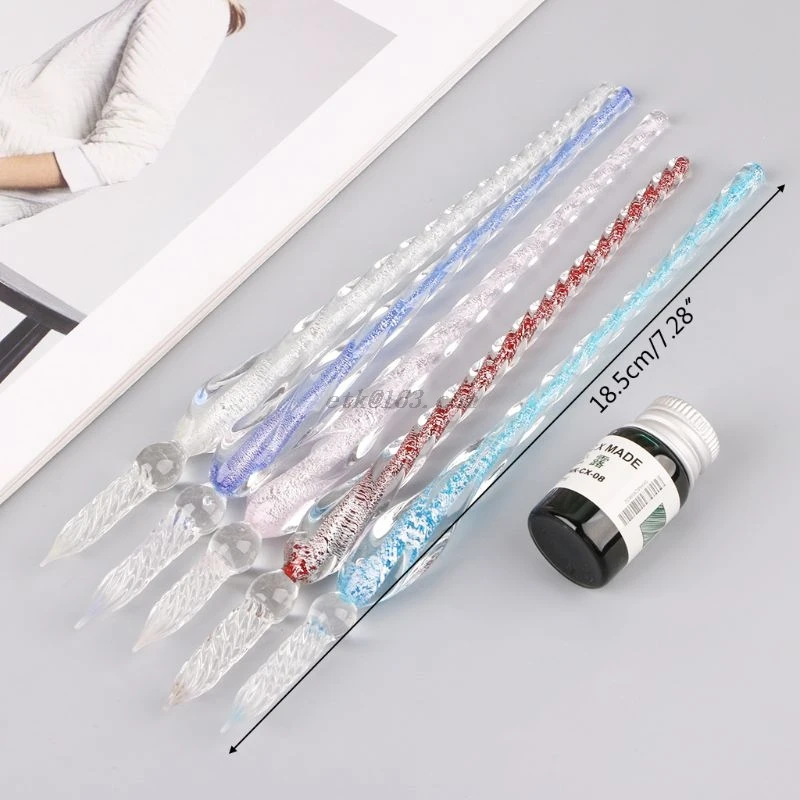 Винтажный стеклянный фонтанчик с чернилами Dip ручной работы инструмент для