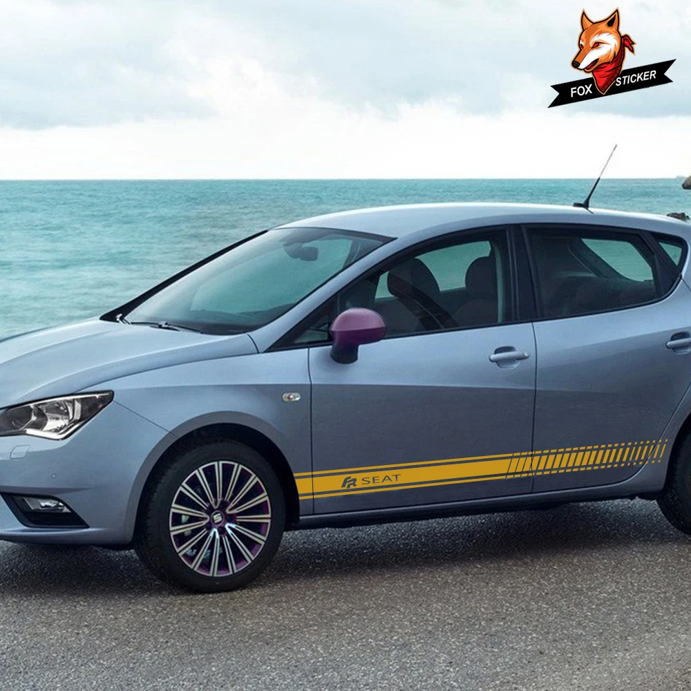 Наклейки на дверь и боковую юбку 2 шт. наклейки для Seat FR Leon MK3 MK2 Tarraco Ibiza 6J 6L Altea Ateca