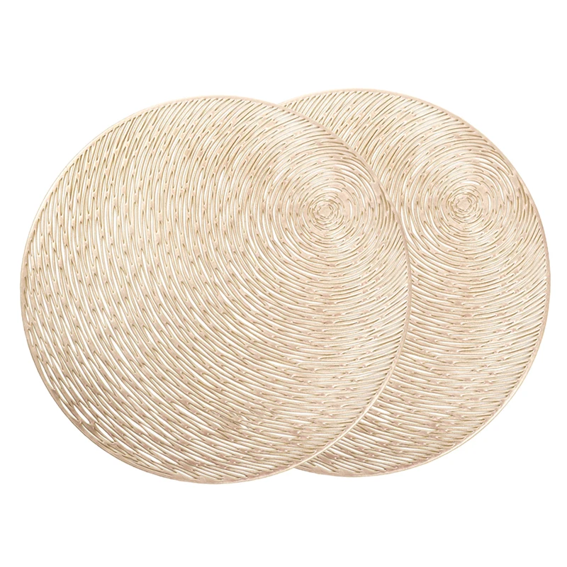 

38CM Round PVC Placemat Kitchen Dining Table Set Steak Pad Anti-scalding Insulation Pads INS Nordic Hotel Restaurant Table Decor