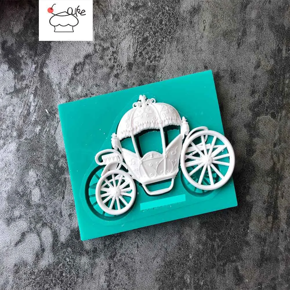 

Aouke Pumpkin Carriage Silicone Decorating Molds Cake Silicone Mold Sugarpaste Candy Chocolate Gumpaste Clay Mould