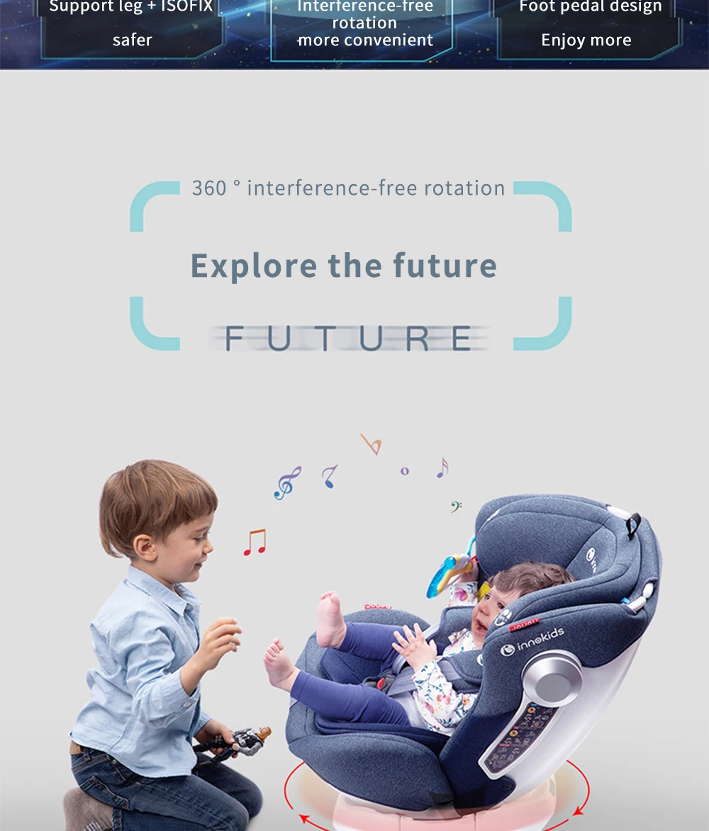 Innokids детское безопасное сиденье для детей 0-12 лет, автомобильное детское автомобильное кресло с поворотом на 360 градусов, сидящее детское автомобильное кресло