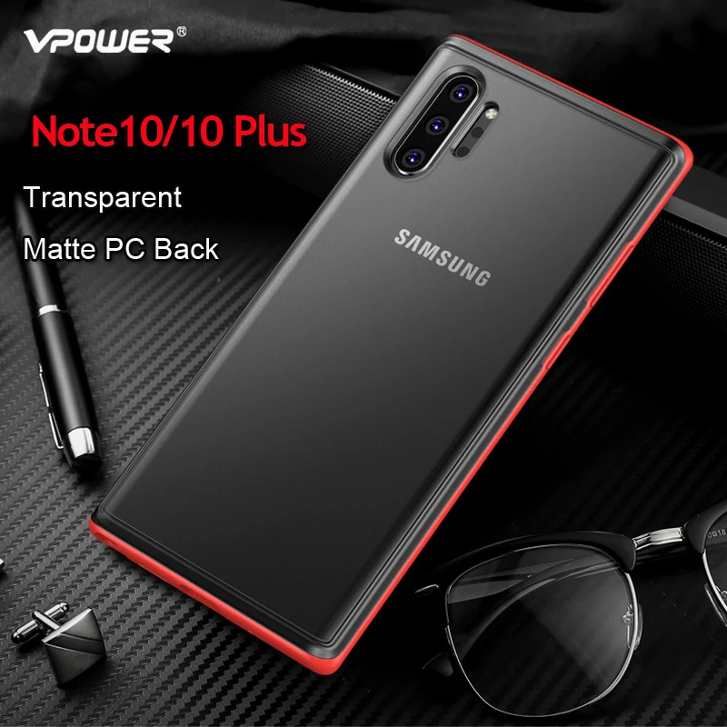 Чехол для Samsung Galaxy Note 10 чехлы Plus матовые прозрачные пластиковые + Силиконовые