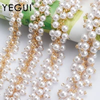 yegui c175diy chain18k gold plated0 3micronshigh end real pearlhand madejewelry makingdiy bracelet necklace50cmlot