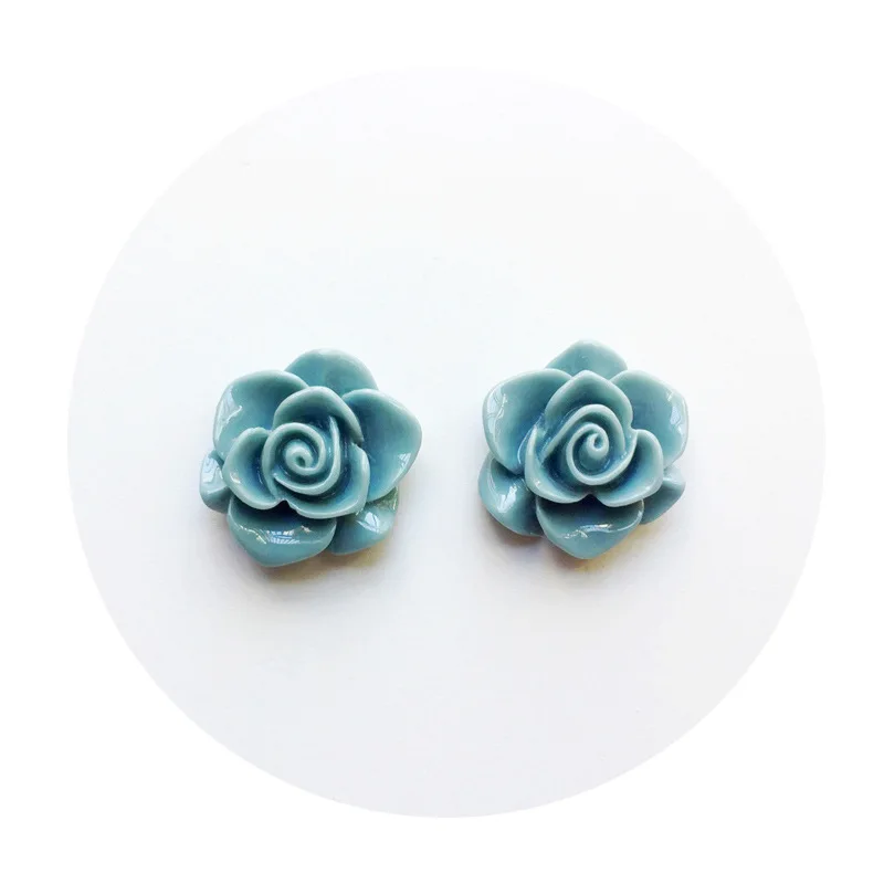 

Colorful rose earrings small fresh art showa candy color daisy earrings