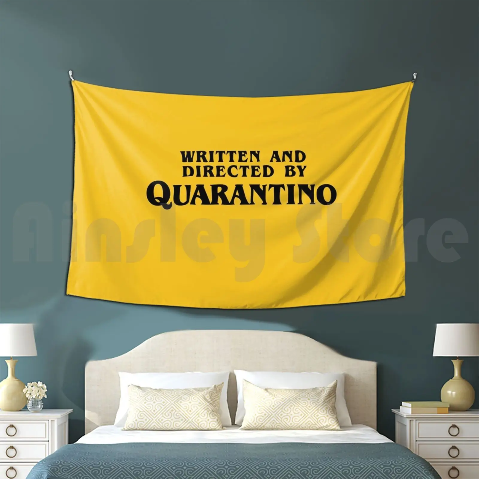 

Written And Directed By Quarantino Tapestry Living Room Bedroom Quarantine Quarantaine Quarentena Quarantena 2020