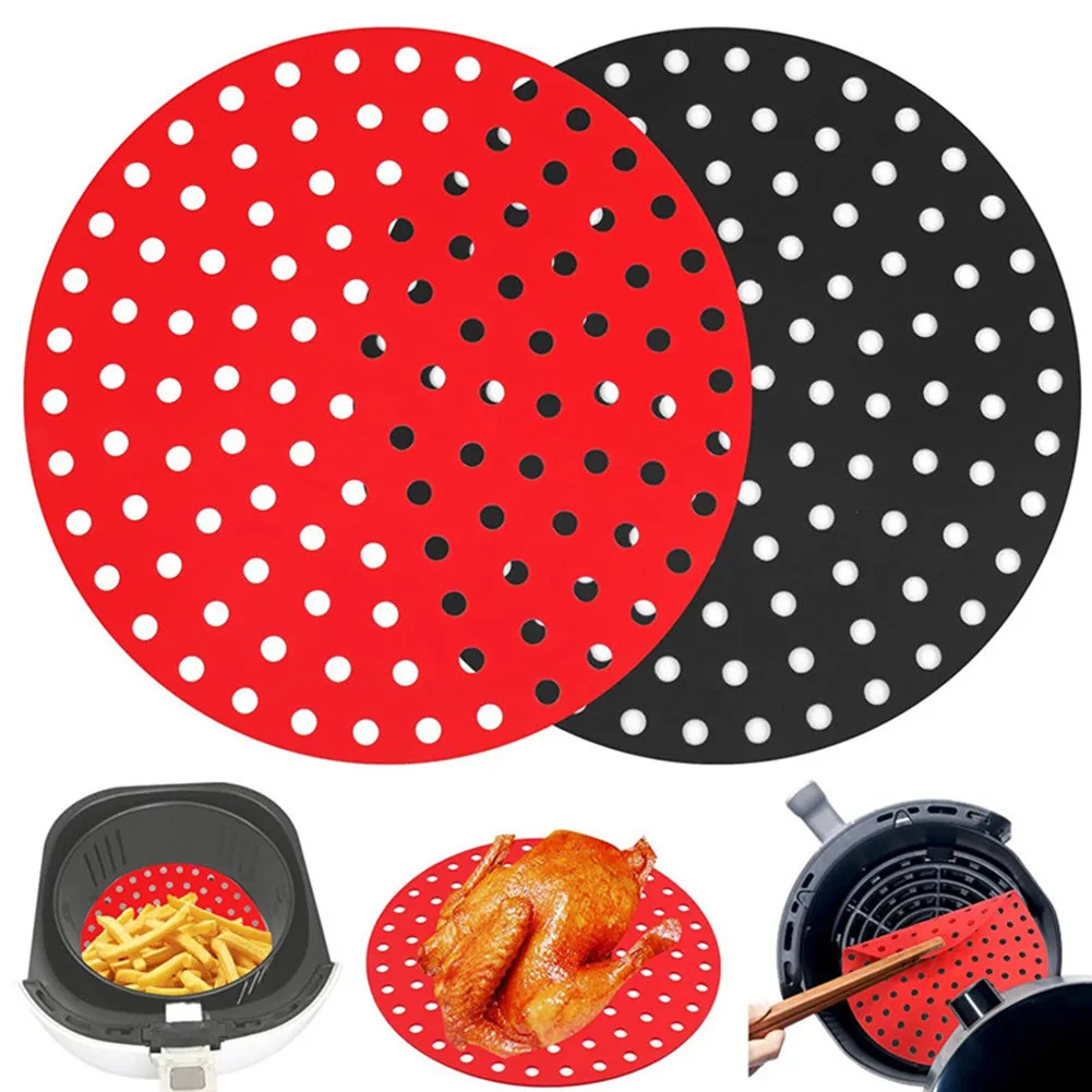 

1pc Air Fryer Liners Reusable 8.5/9nch Non-Stick Silicone Basket Mats For Cosori NuWave Dash Heat Resistant Up To 430F