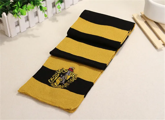 Hufflepuff Гермиона Грейнджер костюмы Хогвартс Школа Гриффиндор шарф Ravenclaw шарфы Слизерин Hufflepuff шарф Зимний шейный платок подарки - Цвет: Hufflepuff