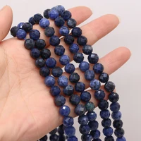 8mm round austria faceted lapis lazuli beads natural stone loose bead for fashion jewelry making bracelet necklace crafts