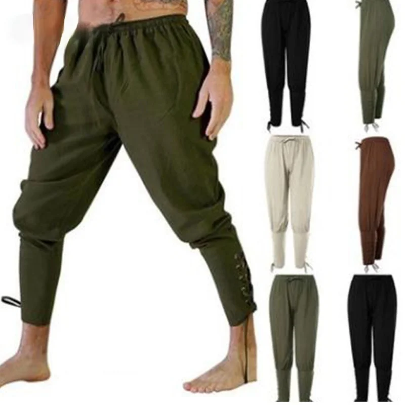 Мужские брюки в средневековом стиле костюм для косплея пиратов викингов