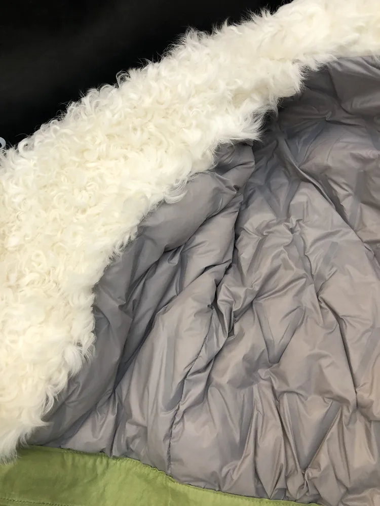 Женские кожаные пальто из овчины, зимний женский настоящий кожаный пуховик из овчины, теплое пальто из овечьей шерсти