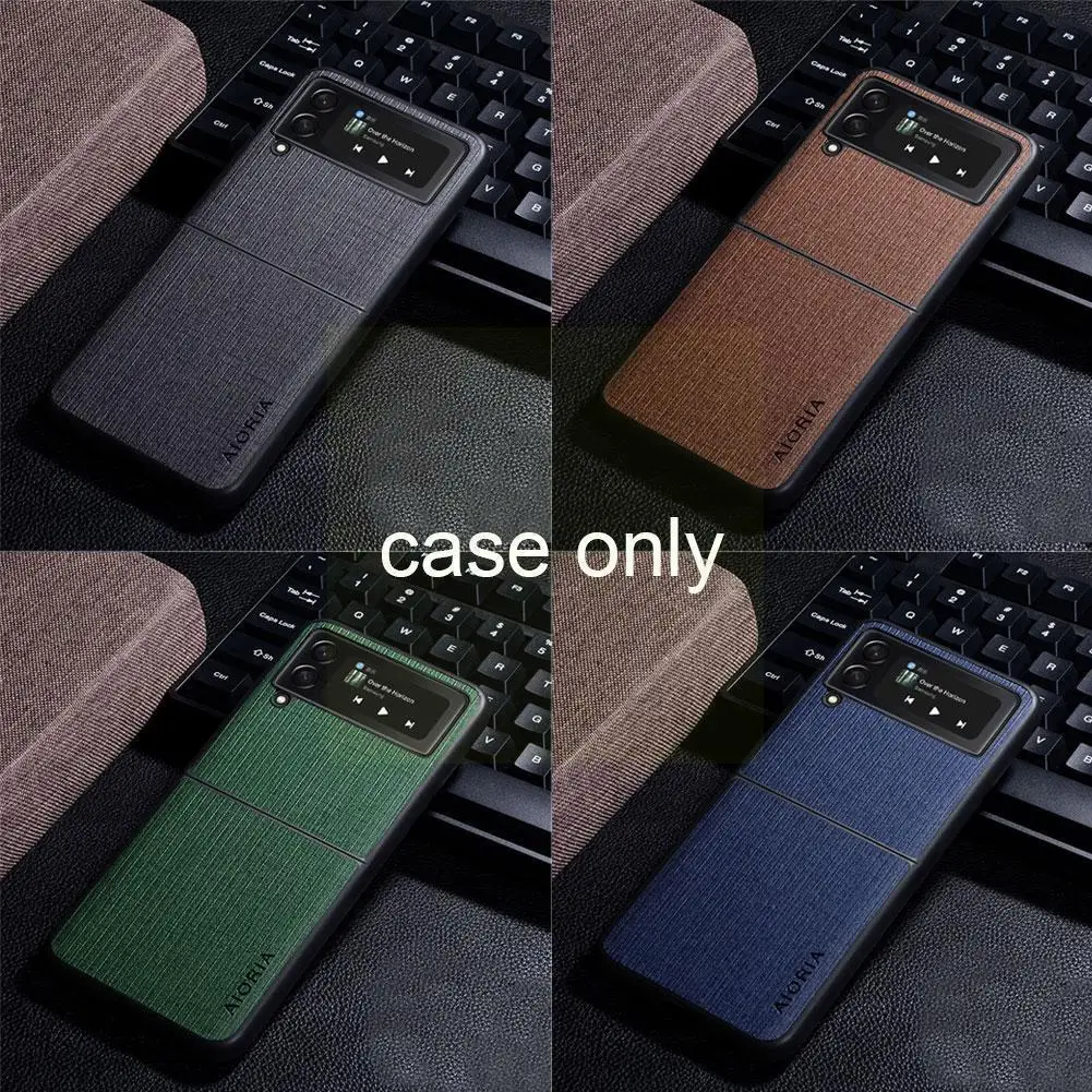 

New Leather Texture Case For Samsung Galaxy Z Flip3 5G Protection Phone Cover Sumsung Z Flip 3 ZFlip ZFlip3 Hard PC Shockproof