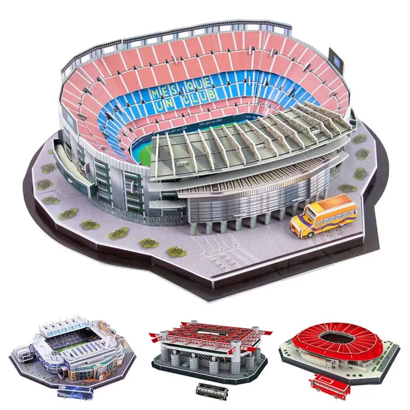 

3D Three-dimensional Jigsaw Puzzle Famous Football Field Football Building Stadium Children's Educational DIY Assembling Toys