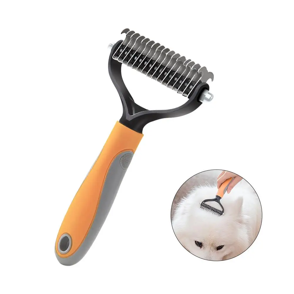 Расческа для ухода ха шерстью животных Собака волос Двусторонняя расческа из