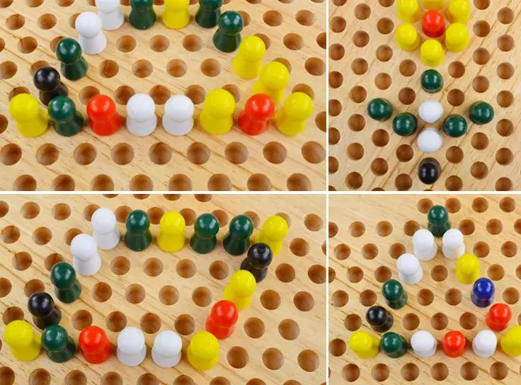

Children Wooden Toys Hexagon Draughts Checkers Kids Floor Games Classic Intelligence Educational Supplies Montessori Baby Gift