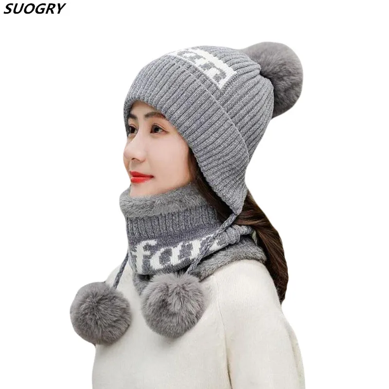 SUOGRY/Модная женская зимняя шапка из синели с тремя шариками Милая ручной работы