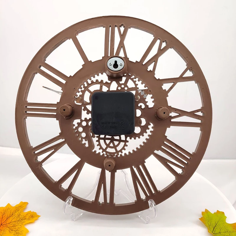 

European Retro Clock Silent Non-Ticking Numerals Vintage Industrial Clock for Home Living Room Decorative HANW88