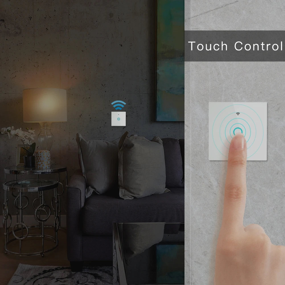 White WiFi Smart Wall Touch Light Switch Life Tuya APP Wireless Remote Control Work with Alexa Echo Google Home | Обустройство дома