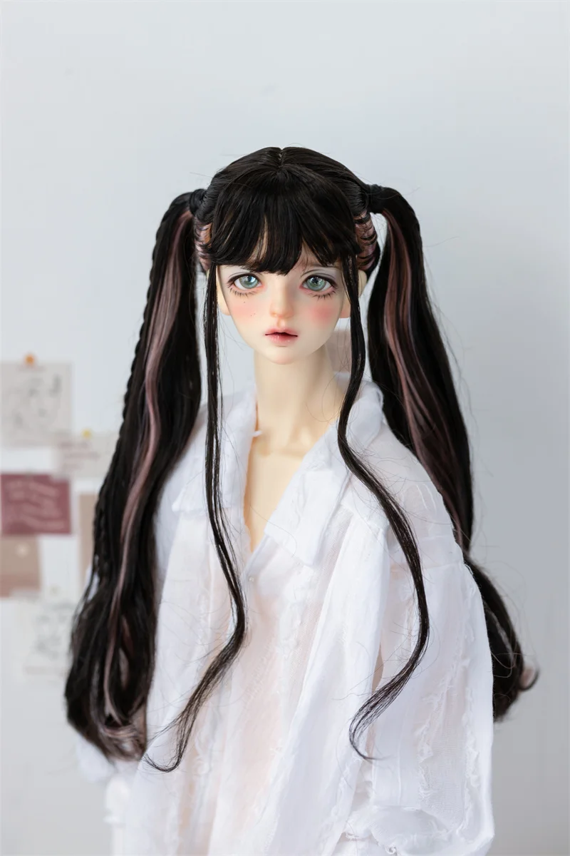 

Парик для шарнирной куклы 1-3 1-4 1-6 размеров, милый двойной парик «конский хвост», плетеная молочная шёлка, аксессуары для кукол (часть предвар...