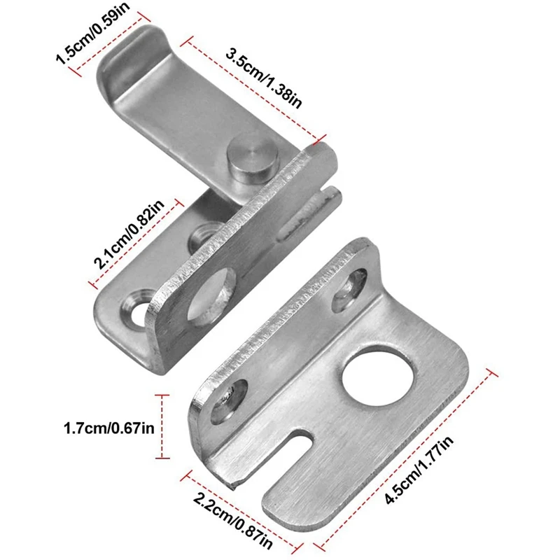 2 Pieces Door Latch Hasp Lock Brushed Finish Sliding Buckle Thicker Gate Bolt Flip Padlock | Обустройство дома