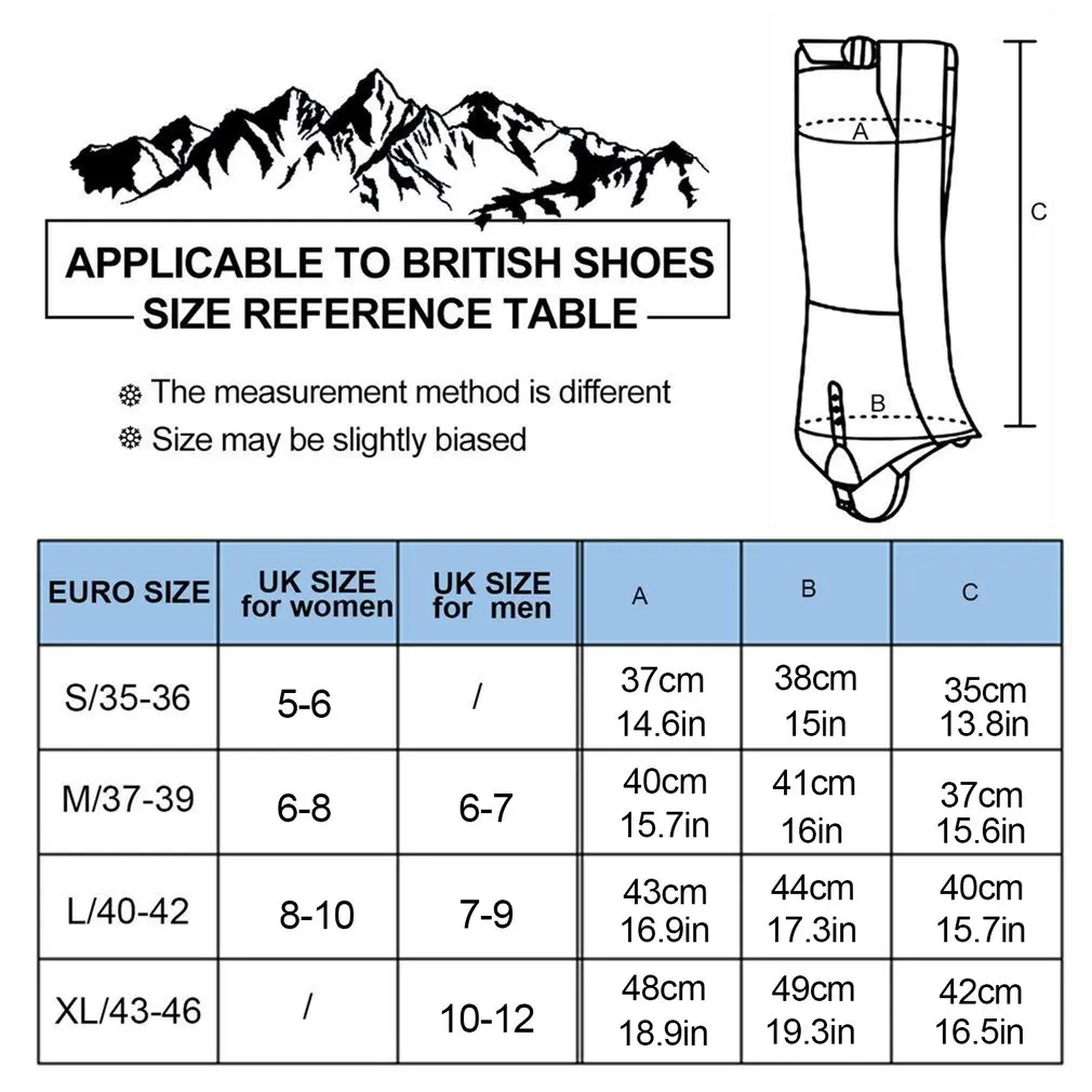 1 пара Водонепроницаемые зимние легинсы гетры дышащие для походов прогулок