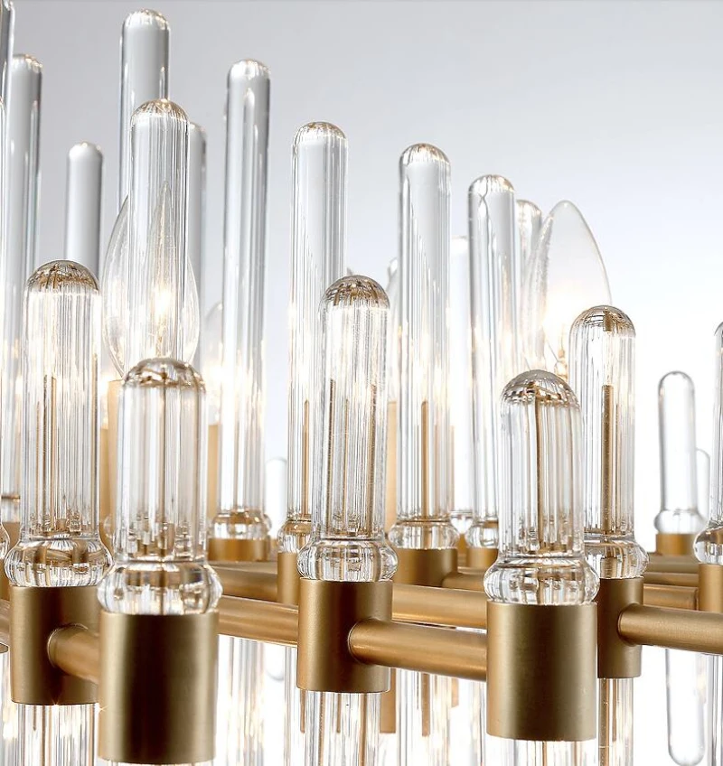 

Home Modern LED crystal chandelier Nordic copper chandelier for living room simple dining room lamp luxury villa decoration lamp