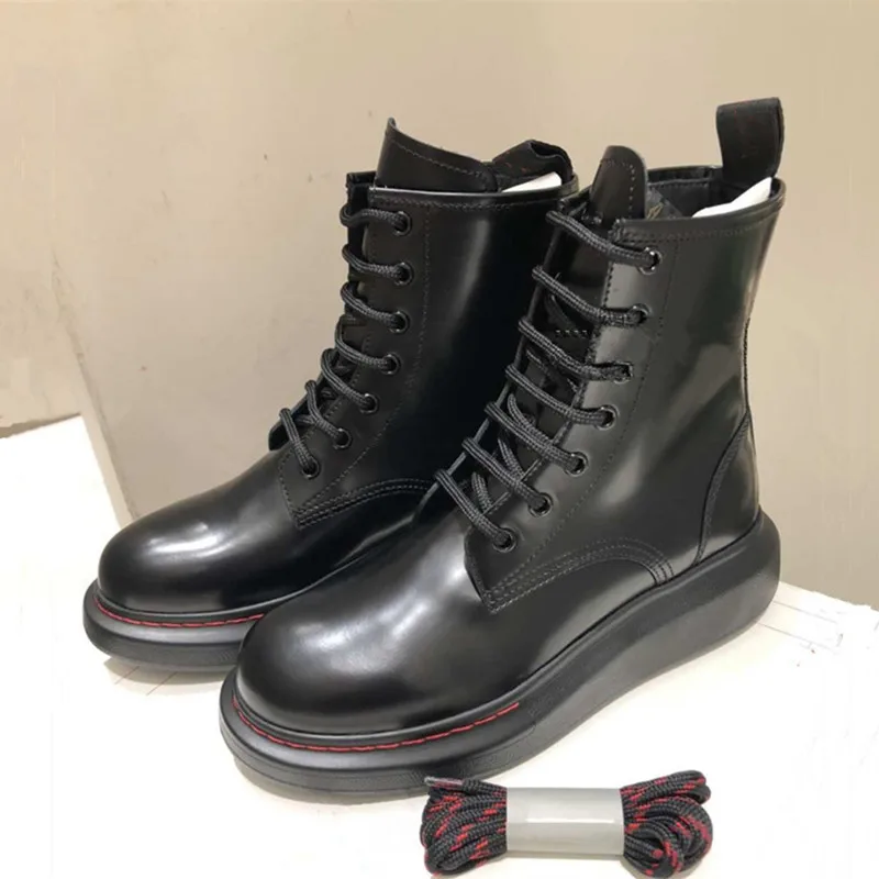 Повседневные полуботинки женские ботильоны для женщин на толстой подошве botas mujer