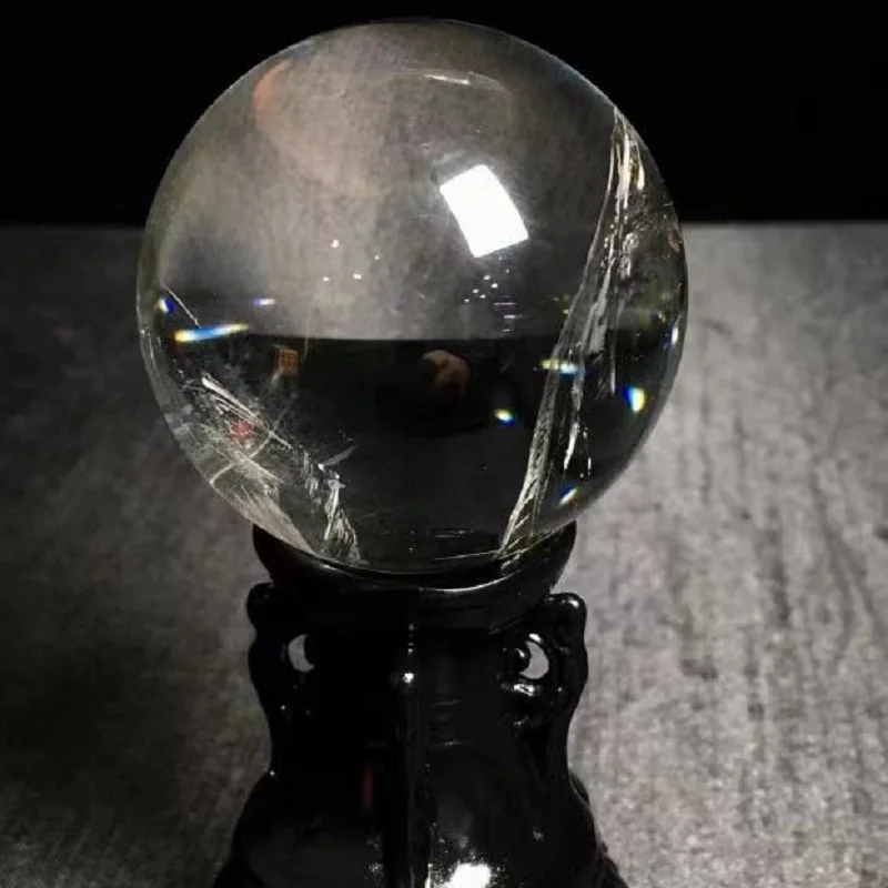 

Natural white crystal ball