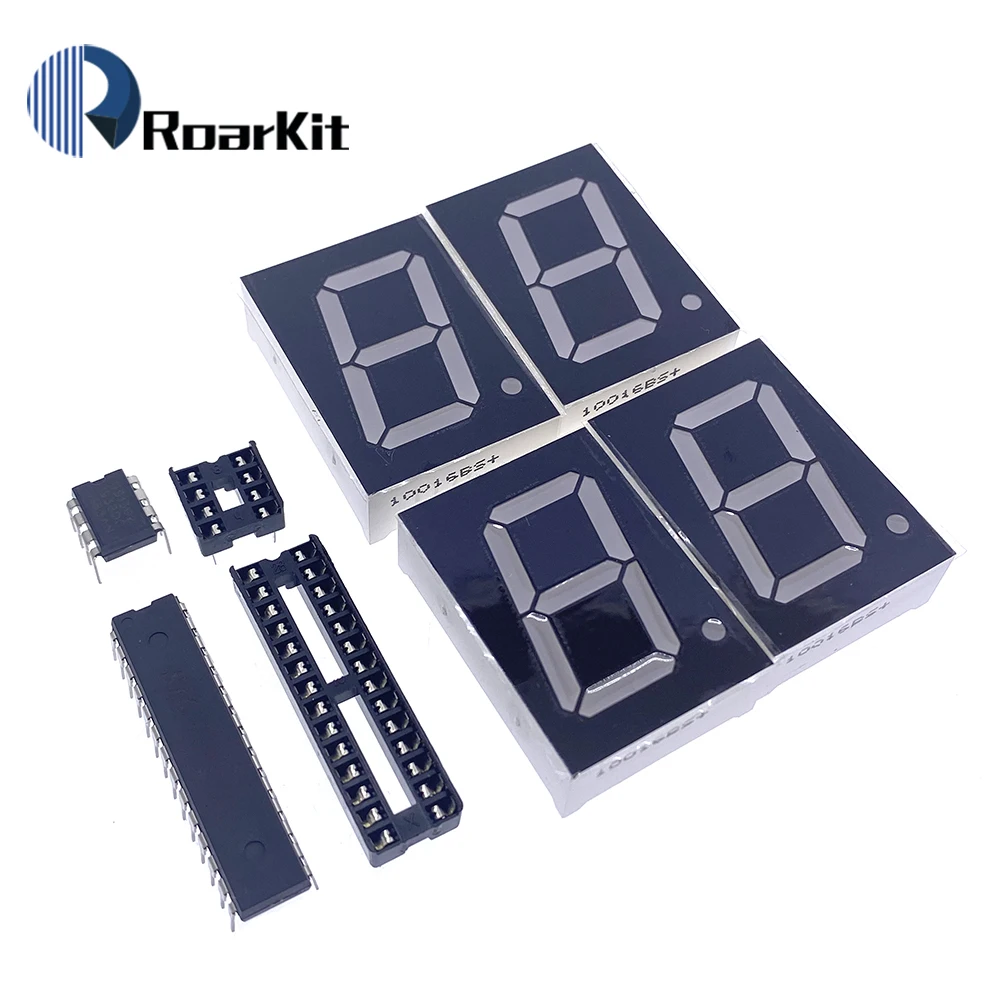 4 биты DIY цифровые часы 1 дюйм электронный микроконтроллер комплект светодиодная