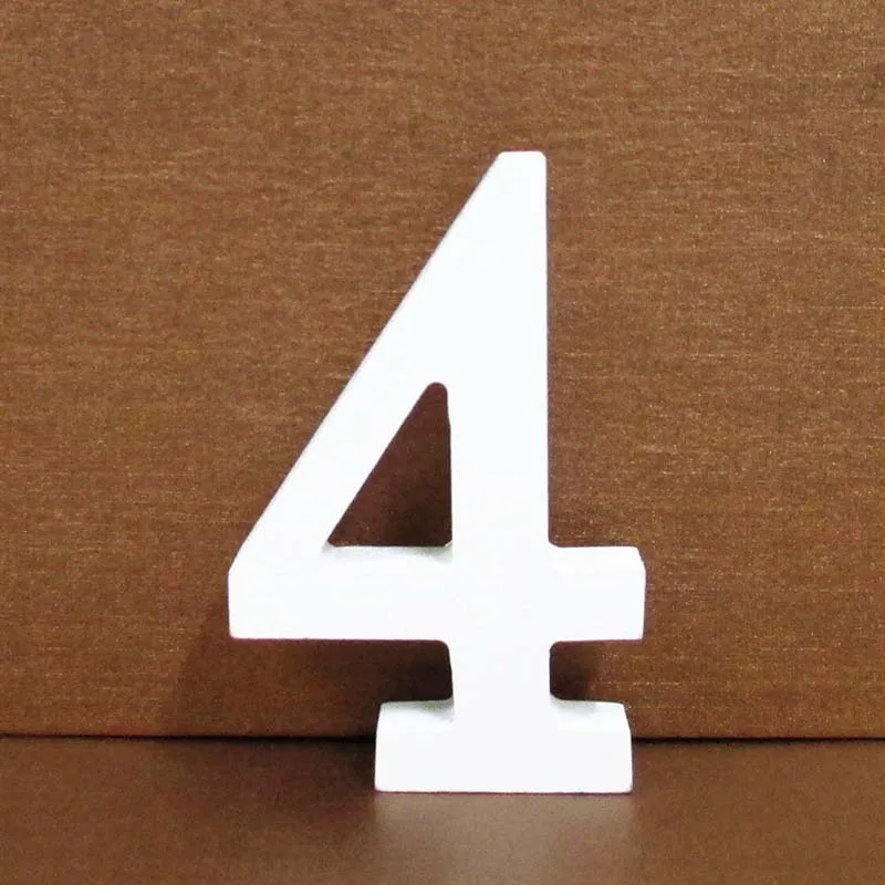 1pc 8cm Number 0 To 9 White Wooden Number Letters Free Standing Wood Decorative Crafts for Home Party Wedding Birthday DIY Decor images - 6