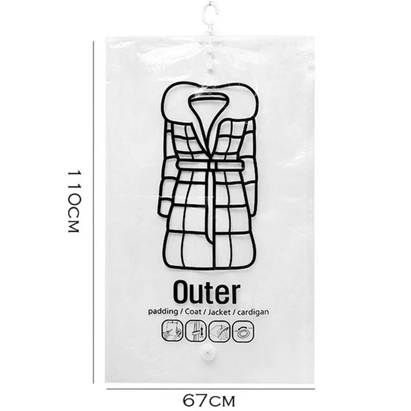 Подвесная компрессионная сумка для одежды прозрачная большая багги толстый