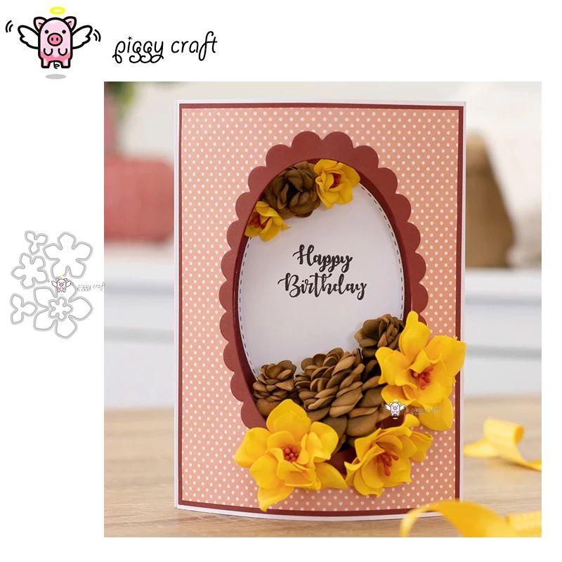 

Piggy Craft metal cutting dies cut die mold Flower decoration Scrapbook paper craft knife mould blade punch stencils dies