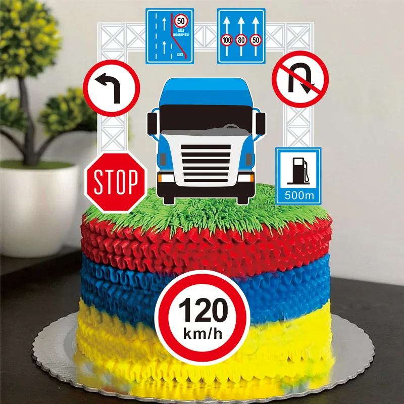 Футболка с рисунком пожарной машины для мальчиков вечерние флажки торта топперы