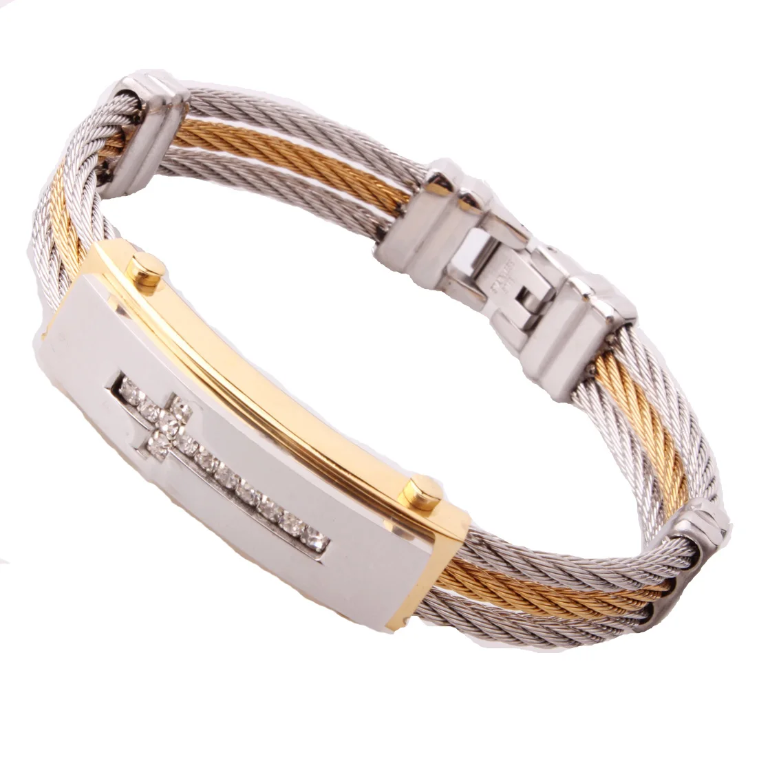 Браслет-цепочка мужской 3 ряда из нержавеющей стали браслеты для щиколоток