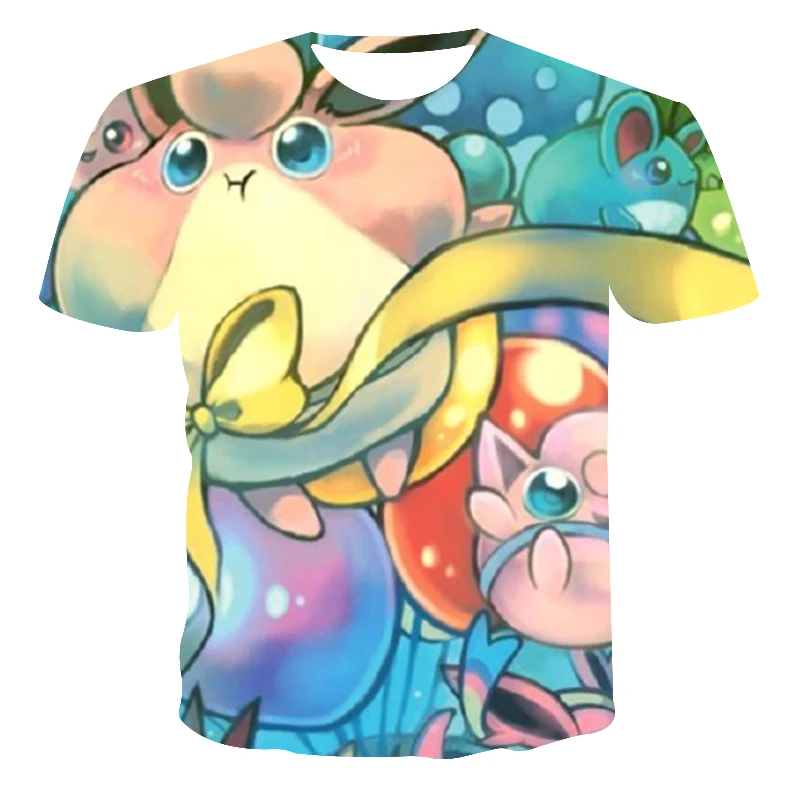 2021 summer new 3D printing cartoon men's and women's casual T-shirt comfortable and breathable round neck short sleeve T-shirt
