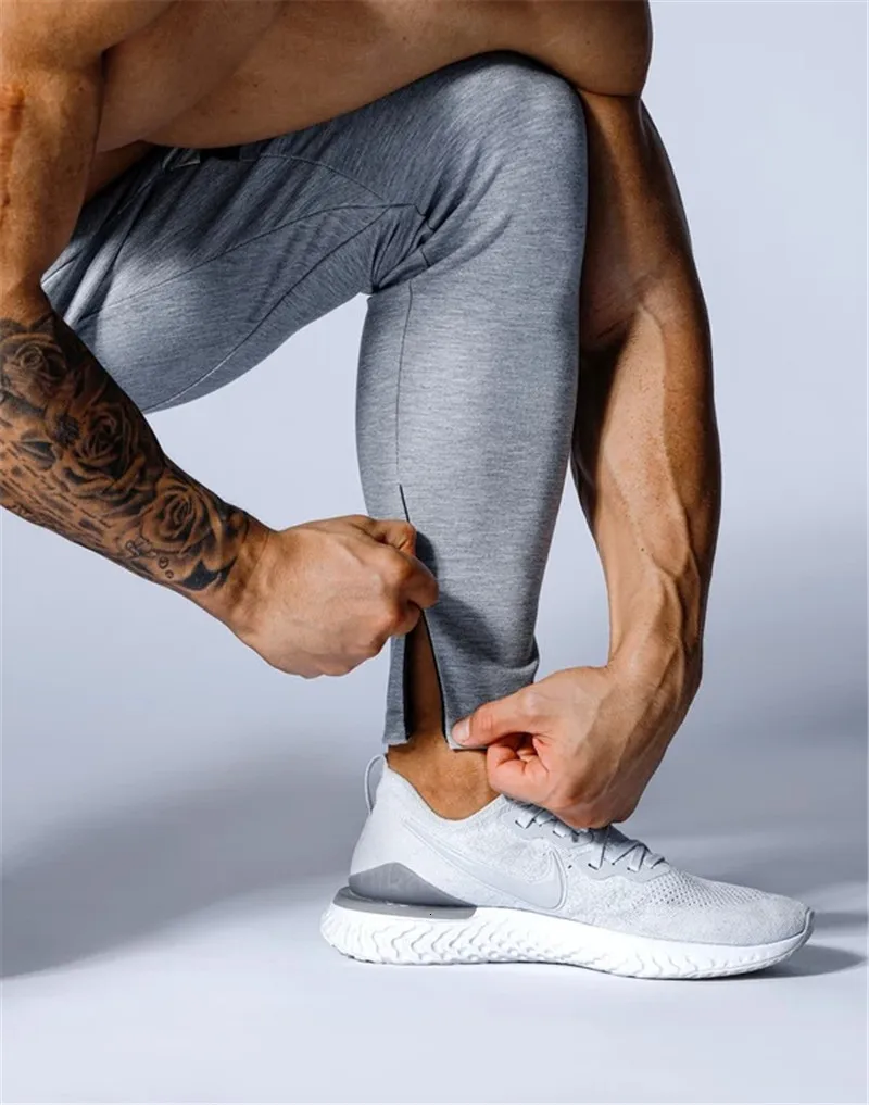 

JAPAN & United Kingdom Zipper Pocket Sport Running Men Joggers Bodybuilding Trackpants Sweatpants Gym Training Jogging Pants