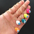 Ожерелье SRCOI разных цветов в виде капли индейки и сглаза, женское ожерелье в стиле бохо, эмалированная шариковая цепочка с шариками, минималистичные Подарки для женщин