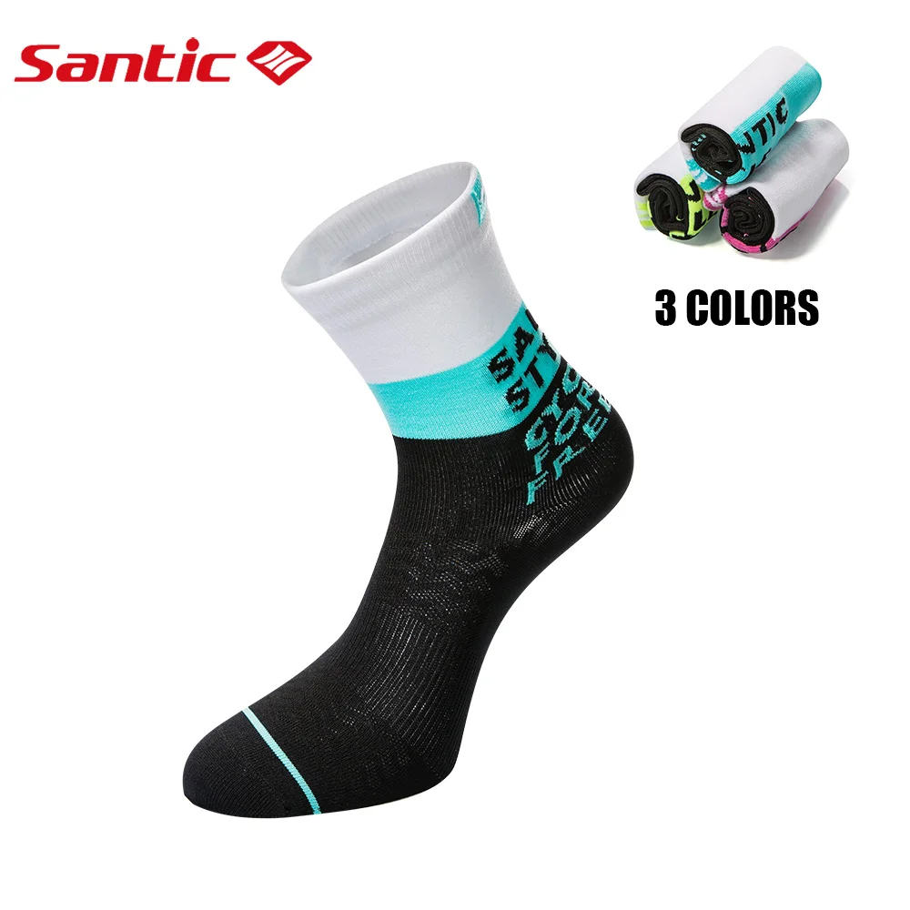 

Santic Cycling Socks Men & Women Moisture Wicking Breathable Outdoor Sports Stockings 3 Colors Free Size Biker Accessories