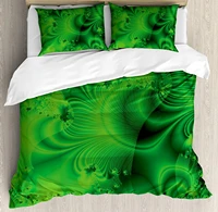 lime green bedding set vibrant abstract hazy psychedelic wavy color background hippie digital artificial duvet cover pillowcase