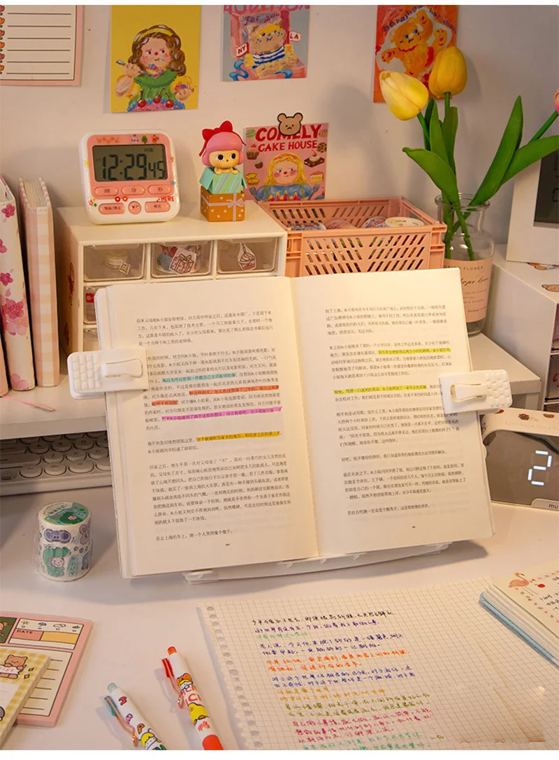 Подставка-держатель для книг 10 шт. стойка чтения с зажимами книжная полка