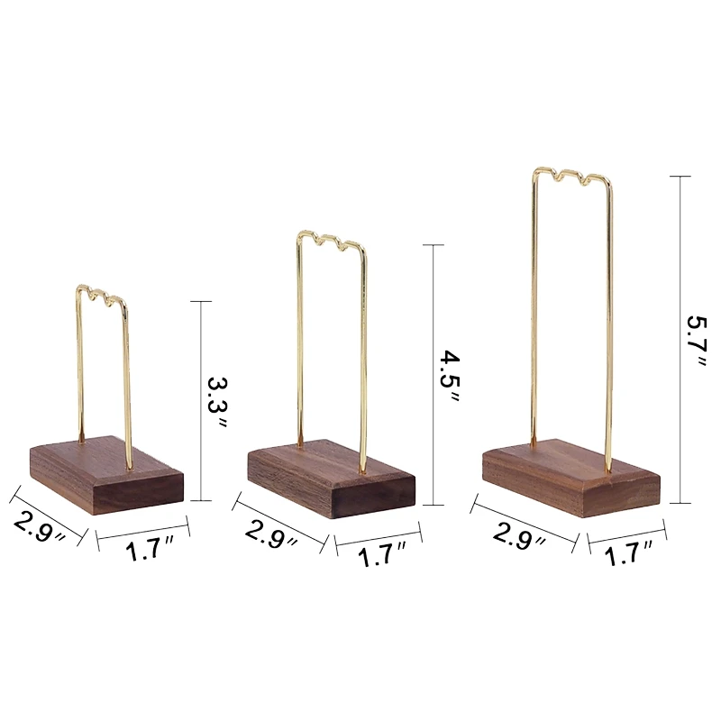 

Walnut Wood Metal Earrings Pendant Jewelry Stand Display Stand Earring Storage Display Stand