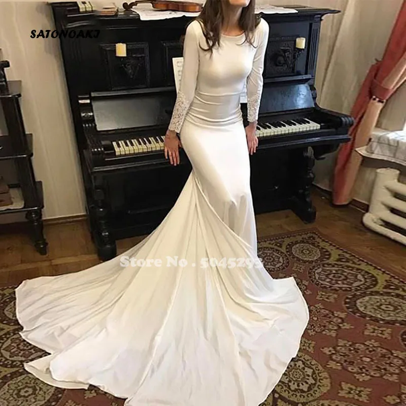 

Vestido De Noiva Mermaid Wedding Dresses Long Sleeves Lace Appliques Elegant Simple Bridal Gowns Mariee Undefined Online Shop