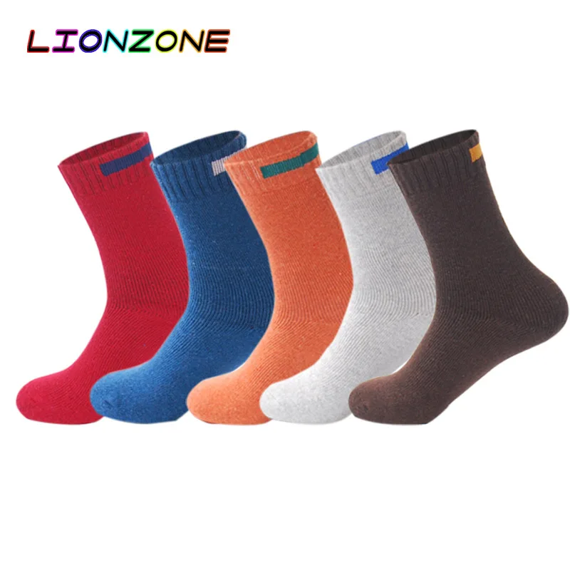 LIONZONE 5 пара/лот кашемировые шерстяные носки мужские однотонные тканевые